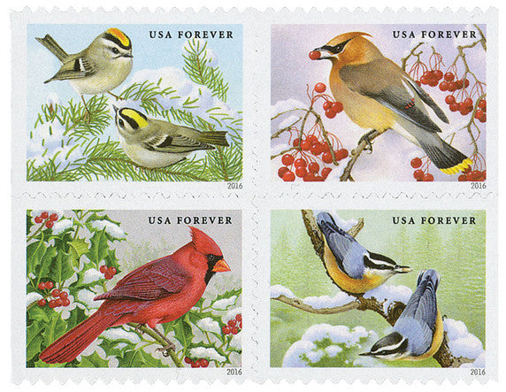 SONGBIRDS IN SNOW FOREVER STAMPS