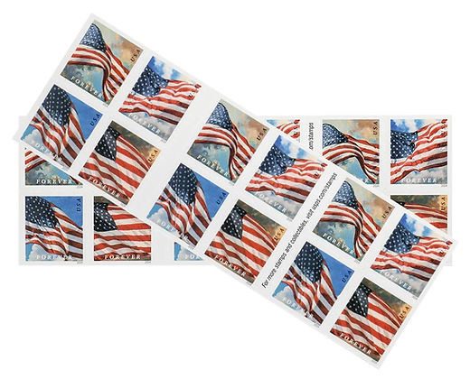 PATRIOTIC US FLAG FOREVER BOOK STAMPS