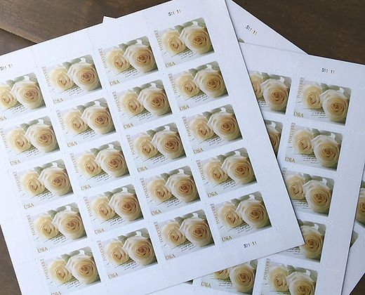 WHITE ROSE FOREVER STAMPS