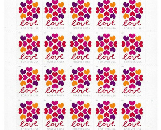 HEARTS-BLOSSOM LOVE FOREVER STAMPS
