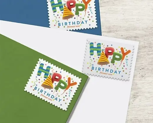 HAPPY BIRTHDAY CONFETTI FOREVER STAMPS